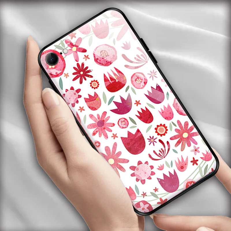 Фрукты шаблон цветы для iPhone SE 6 6s 7 8 plus x xr xs 11 12 mini Pro Max закаленное стекло чехлы