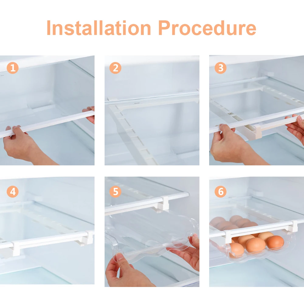 

Refrigerator Kitchen Egg Holder Storage Box Container Compartment Anti-fall Fresh Box Egg Holder Kitchen Accessories
