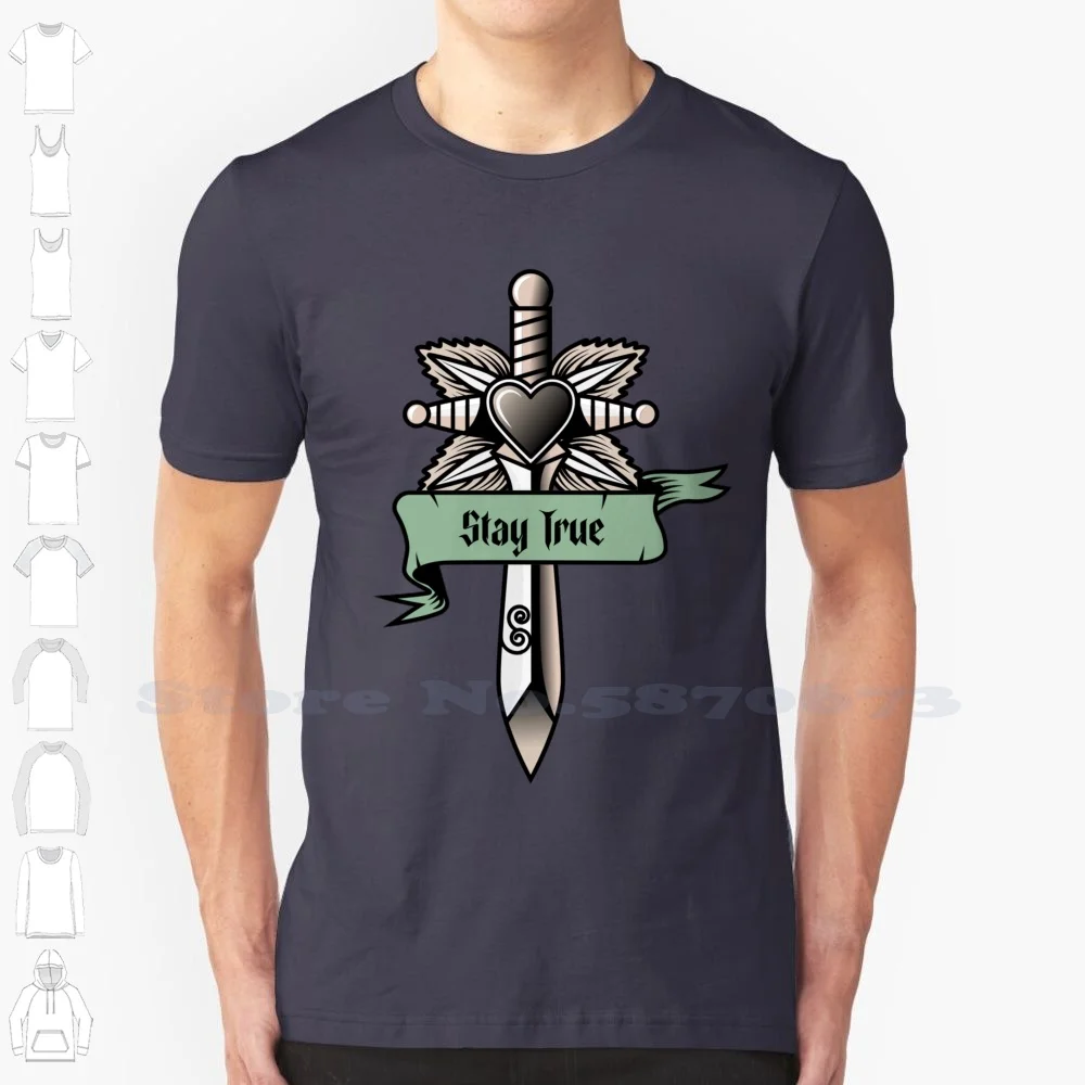 

Stay True - Heart Dagger Flash Art With Banner Summer Funny T Shirt For Men Women Stay True Heart Dagger Dagger Flash Art