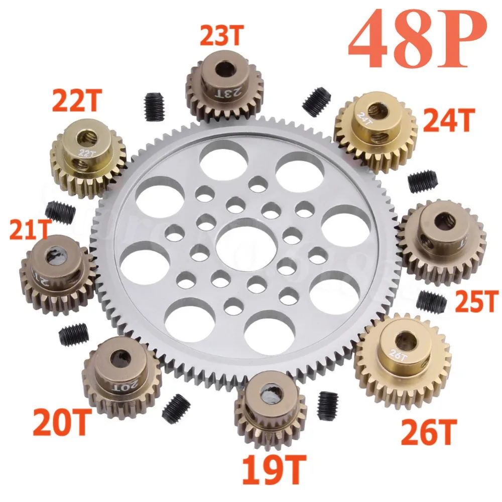 Шестерня шестерни мотора 48 p металлическая 19T 20T 21T 22T 23T 24T 25T 26T 28T зубья пазухи