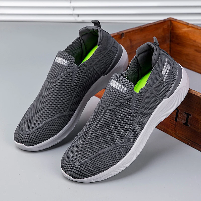 

Бестселлер, мужские кроссовки, черные, серые спортивные мужские кроссовки, слипоны, обувь большого размера для мужчин, мужская обувь для про...