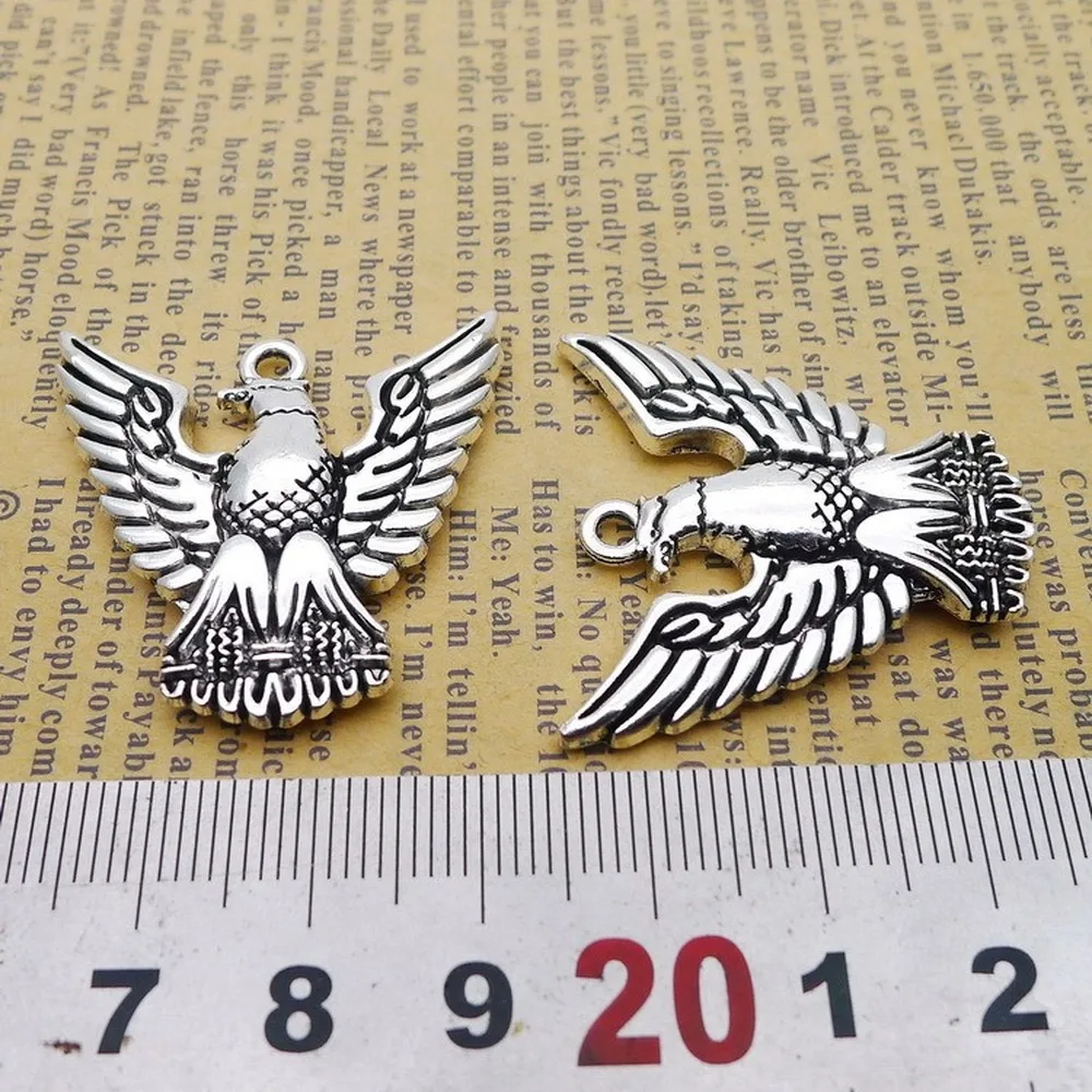 

20pcs Eagle Charms 32mm x 33mm DIY Jewelry Making Pendant antique silver color