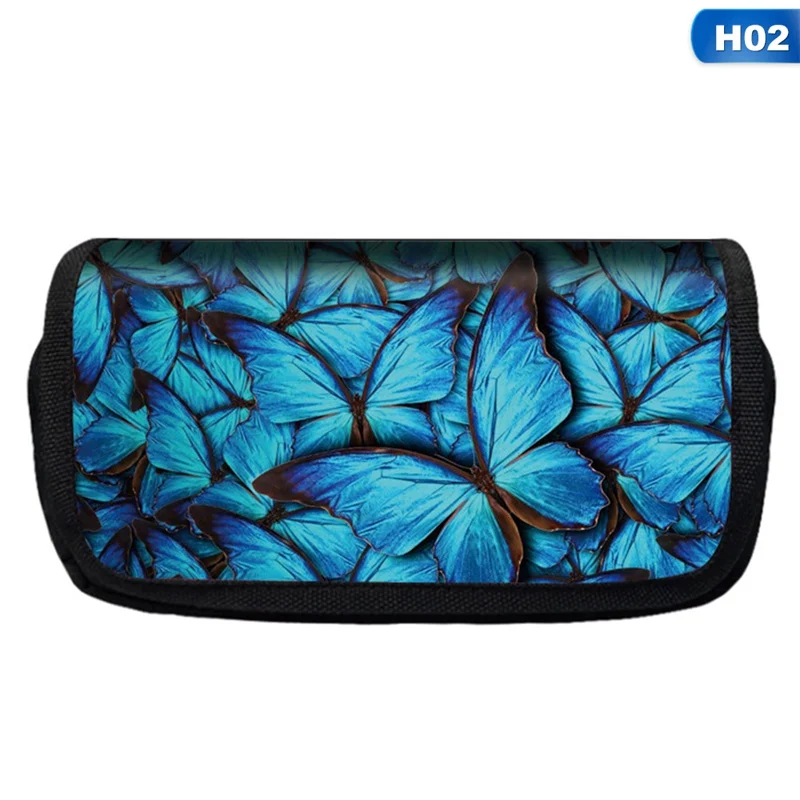 

1 PCS Butterfly Pink Flower Pencil Bag Makeup Travel Bag Zipper Pencil Case Office Student Stationery