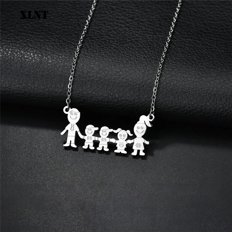 XLNT ожерелье для влюбленных мам пап сынов дочери подарок подвеска из нержавеющей