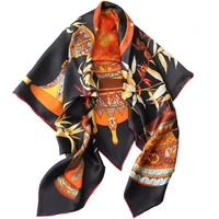 chinese style 110cm silk scarf hair neck square scarves office ladies shawl bandanna muslim hijab handkerchief muffler foulard