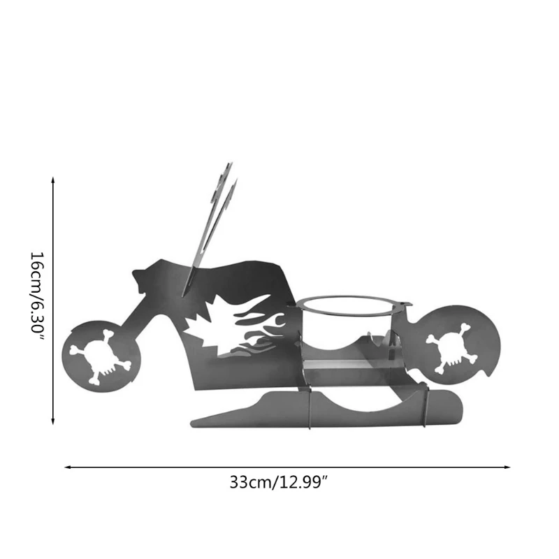 

Portable Motorcycle Style Chicken Holder Grill Rack BBQ Stainless Steel Indoor Outdoor Use Chicken Roasting BBQ Grill