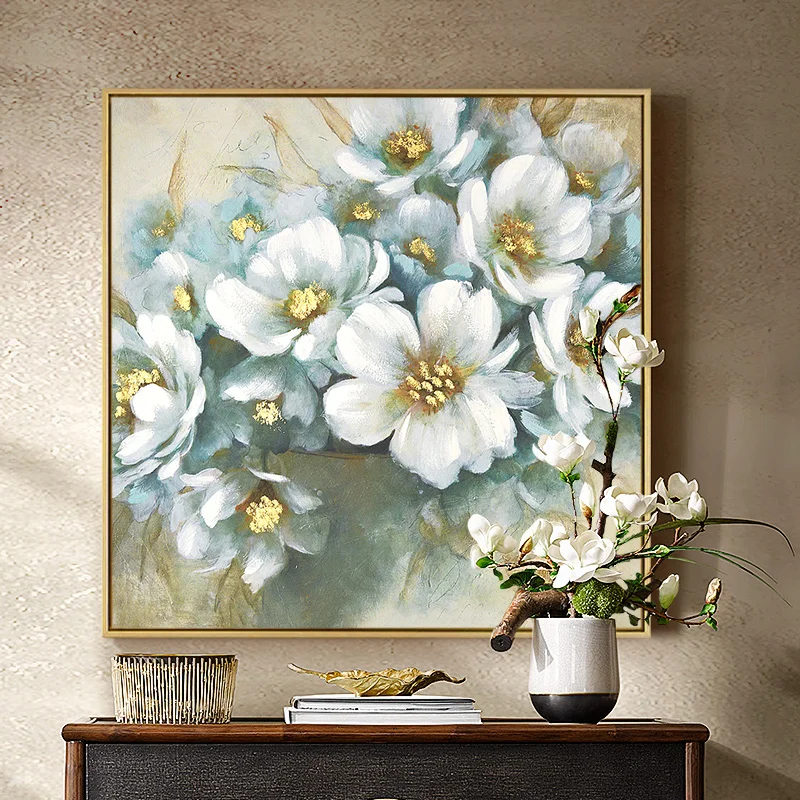 Раскрашенные вручную цветы картина маслом современная декоративная