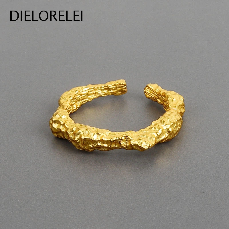 

DIELORELEI 925 Sterling Silver Simple Adjustable Ring Accessories Gift Girls Eliminates Metal Allergies Style Women Niche