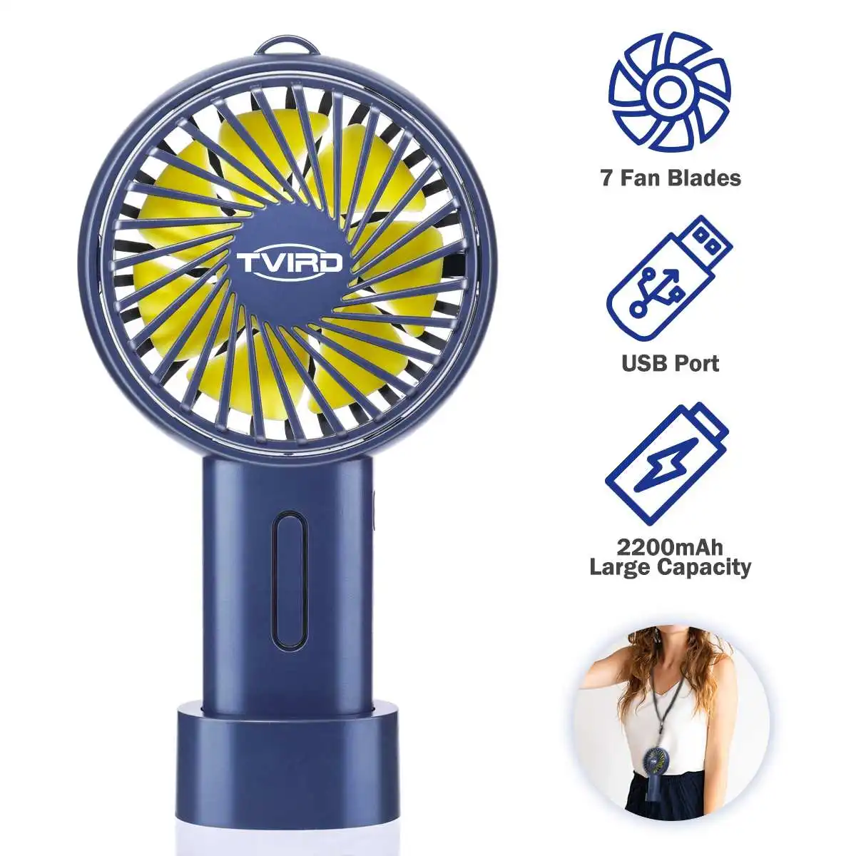 

Handheld Portable Mini Fan USB Rechargeable Battery 10 Hours Working Desk Table Fan 3 Speed for Office Room Outdoor Traveling