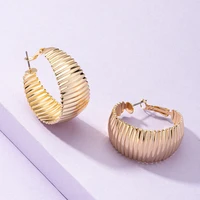 modern jewelry metal hoop earrings popular hot selling golden plating vintage temperament women earrings for girl lady gifts