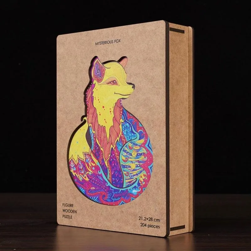 

Wooden Fox Lion Owl Puzzle Jigsaw Puzzles Mysterious Gift For Adults Kids Educational Puzzle Fabulous Gift Interactive Games Toy