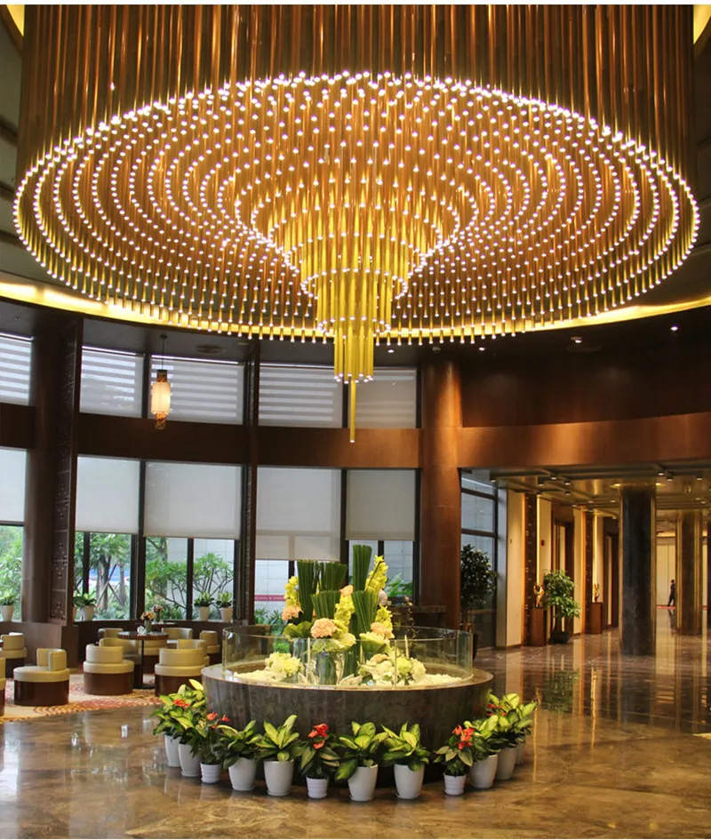 Приглушаемая светодиодная люстра в скандинавском стиле с длинной трубкой