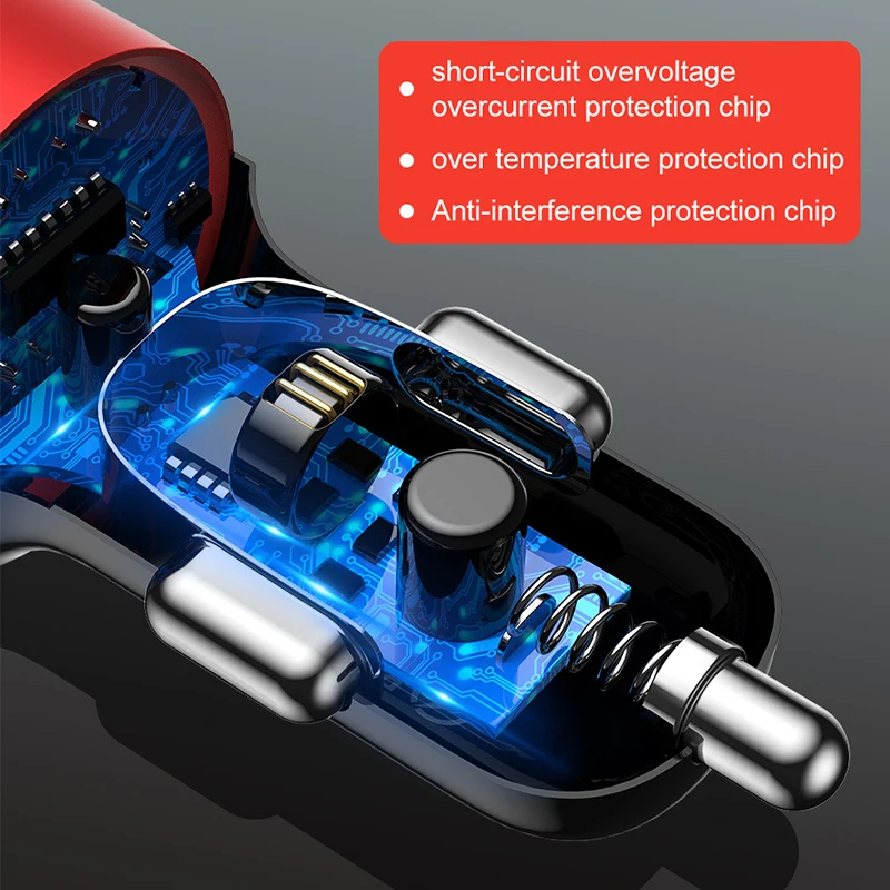 2USB Car Charger Quick Charge 3.0 Car-Charger Fast Charging For iPhone12 11 Samsung Huawei Xiaomi Mobile Phone Chargers