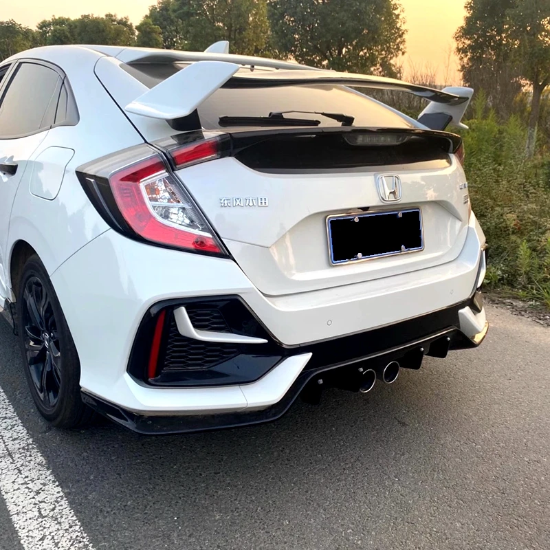 

For Type-R Style ABS Plastic Unpainted Rear Trunk Spoiler Use For Honda Civic FK7 Tail Wing Decoration 2016-2019