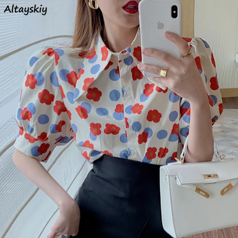 Рубашки для мальчиков с отложным воротником и принтом буфами на рукавах Сезон