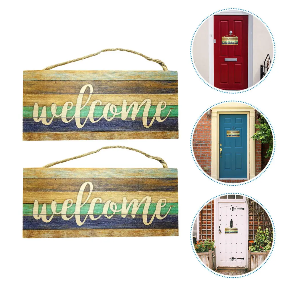 

2pcs Wooden Hanging Pendant Exquisite Door Sign Home Decorative Pendants