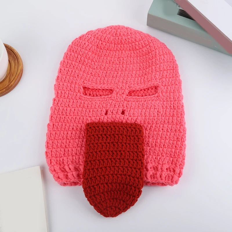Милая забавная маска для лица вязаная креативная шапка грабителя Лыжная