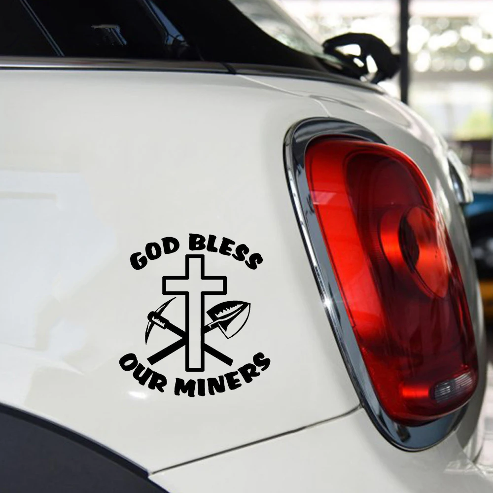 15*15 см Виниловая наклейка для угольного шахтера God Bless Our Miners Car Truck виниловая