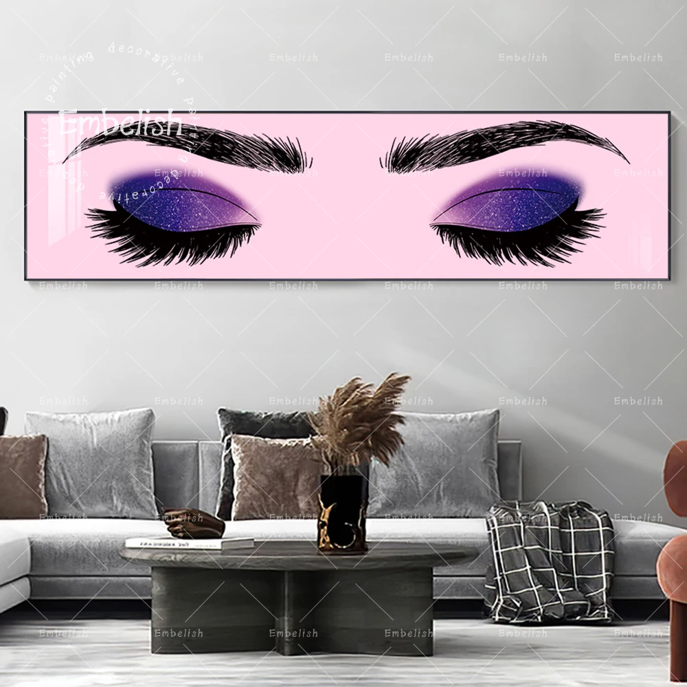

Embelish Hand Draw Closed Eyes Abstract Wall Pictures For Living Room Modern Home Decor Posters HD Canvas Paintings Artworks