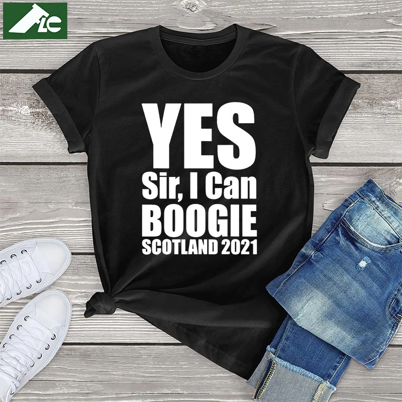

Yes Sir I Can Boogie Scotland 2021 T-shirt women clothing Euro 2021 Football unisex Shirt Mens tops 100 cotton vintage tees 3xl