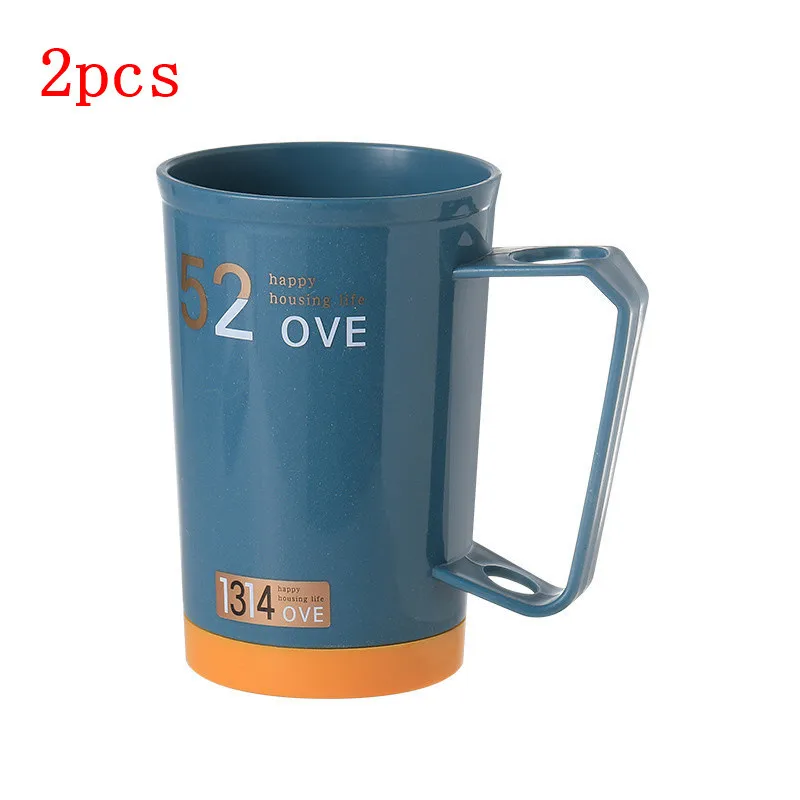 

2pcs Love Couple Toothbrush Cup Creative Printing Portable Round Body Plastic Toothpaste Holder Handle Can Hold Toothbrush