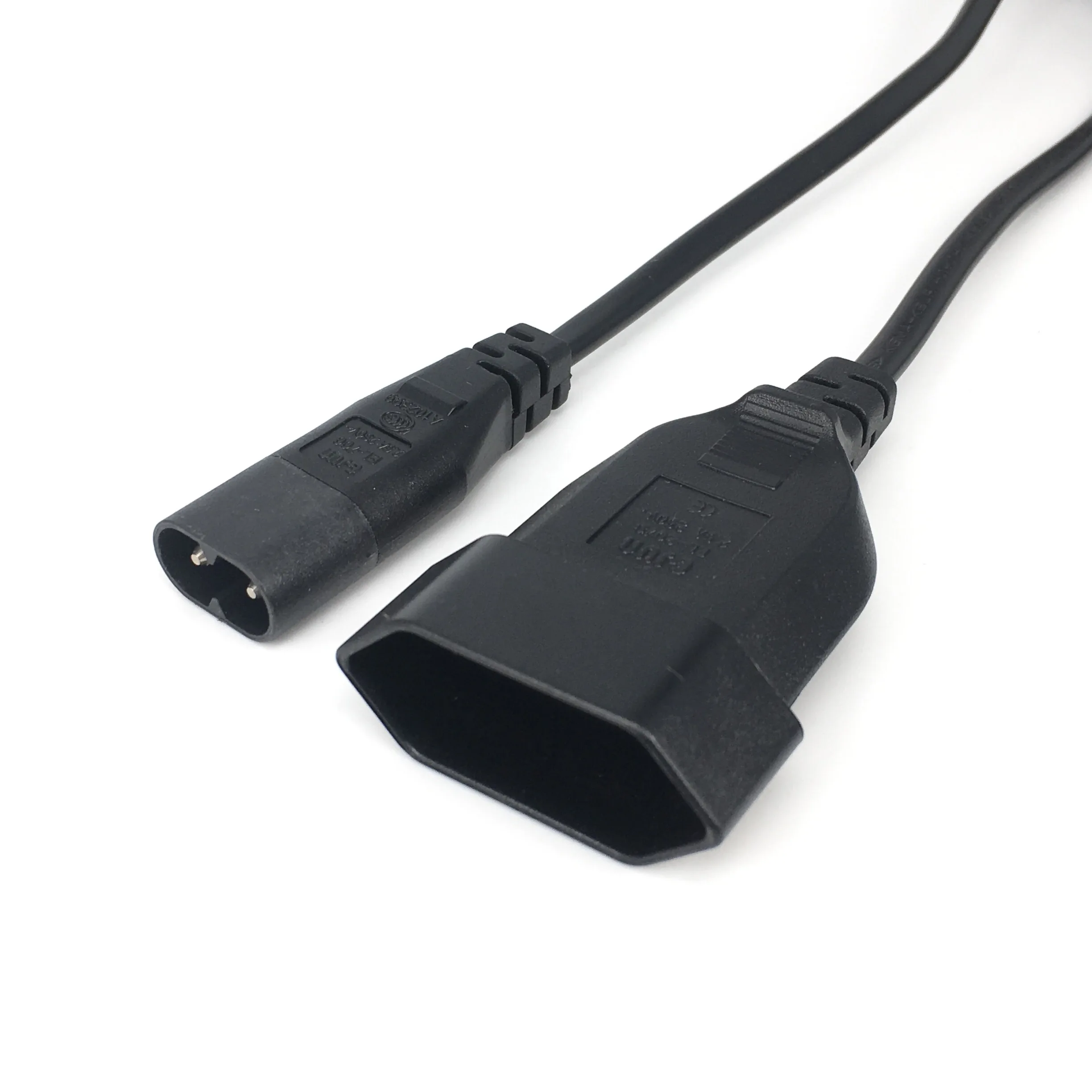 IEC320 C8 мужской Европу Schoko CEE7/16 Выход муфтовый стыковочный переводник Мощность мм