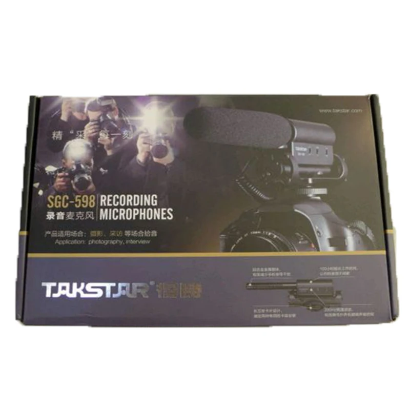 Takstar искусственная фотография интервью Лекция рандомный Микрофон для Nikon Canon 650D 70D