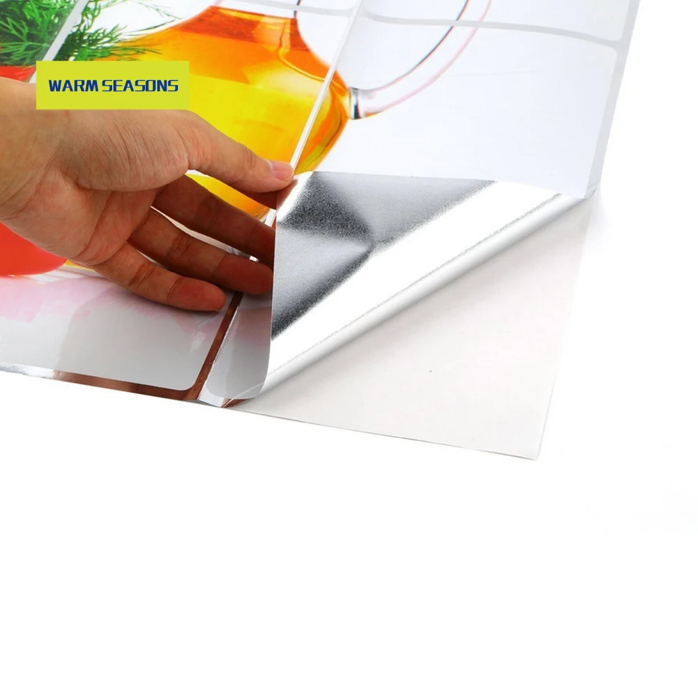 

Home Decoration Accessories Waterproof Aluminum Foil Wall Sticker Tiled Kitchen Bathroom Wall Decoration Tulip Flower Rose