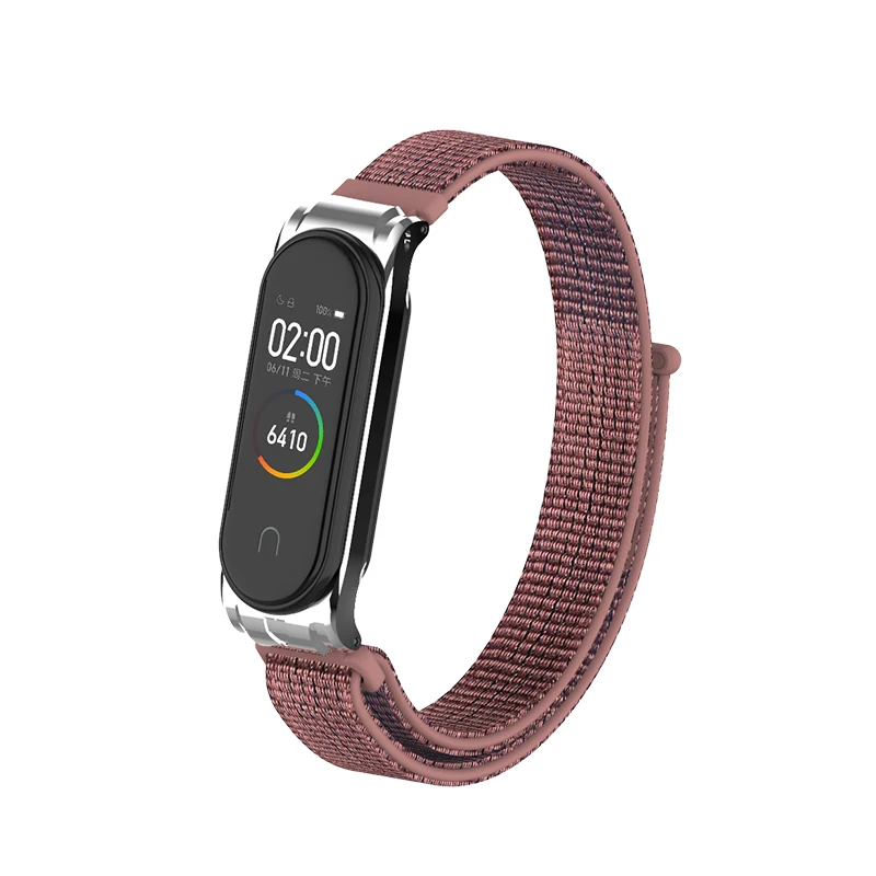 7411 Нейлоновый браслет-петля для Xiaomi mi, ремешок 4/3, mi Band 4, аксессуары для Xiaomi mi, ремешок 3, сменный ремешок - Цвет: 7411