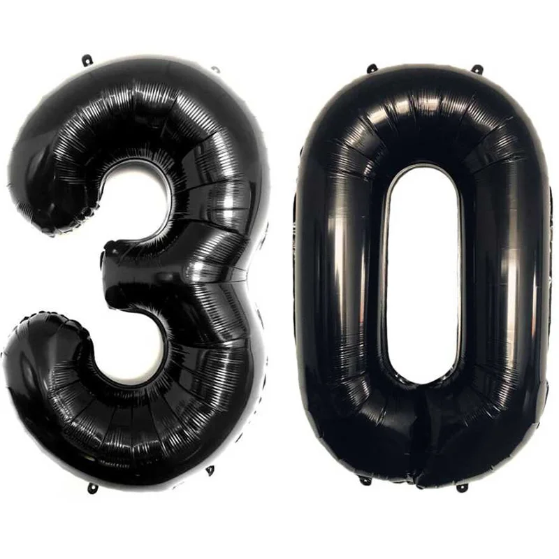 Фиолетовый 2 шт 32 или 40 дюймов с днем рождения 30 воздушные шары из фольги розовые синие золотые цифры 30-летние вечерние украшения для мальчиков и девочек - Цвет: Фиолетовый