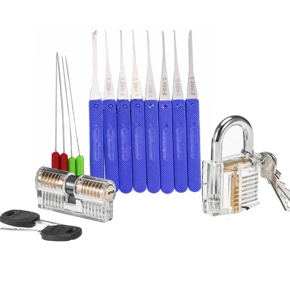 

Practice Lock Pick Set Combination Transparent Lock with Broken Key Hand Tools ,Tension Wrench Tools