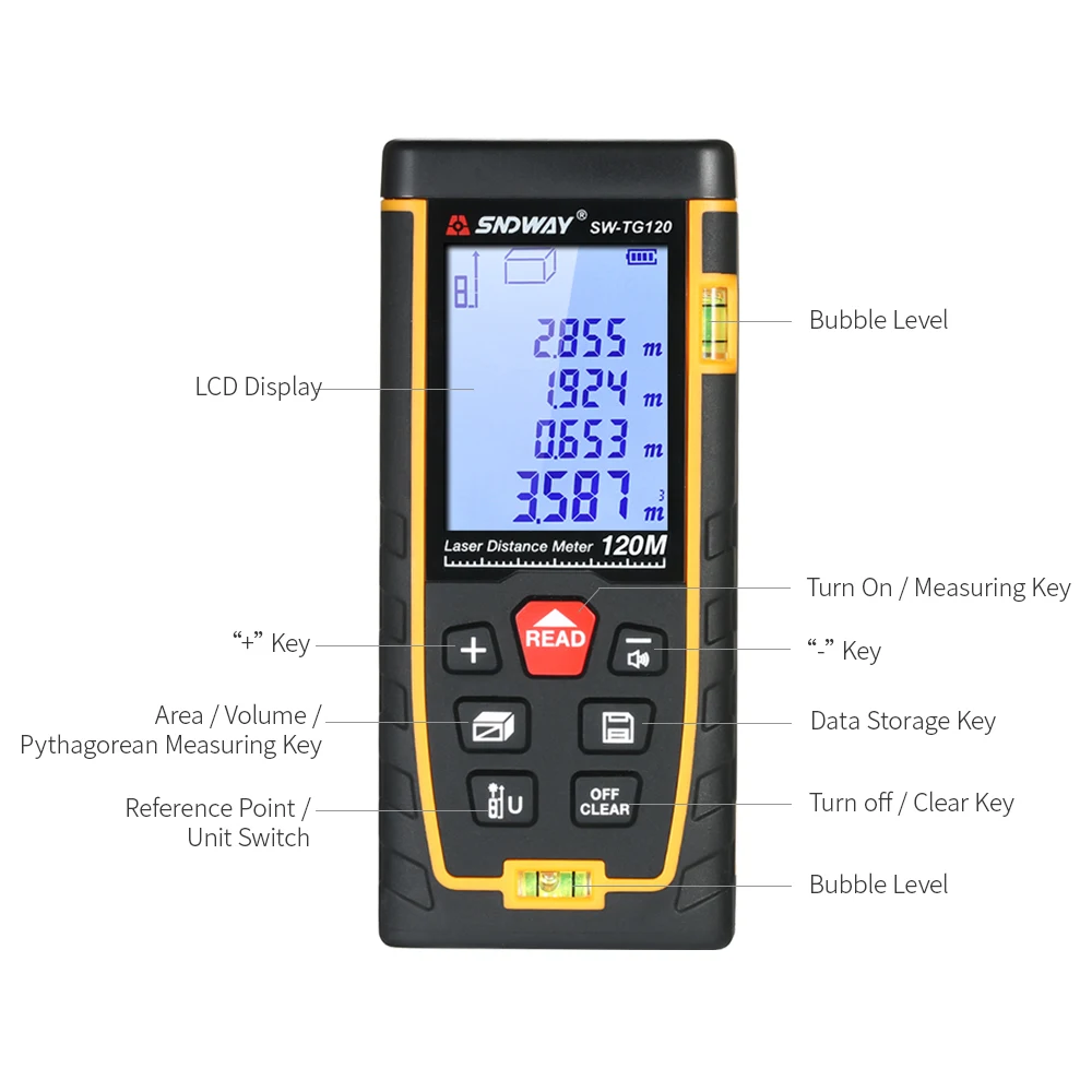 Лазерный дальномер измеритель расстояния инструмент для измерения площади