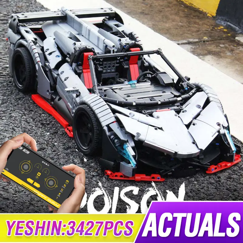 3427 шт. MOC RC Technic Car The Veneno Roadster Power Function модель автомобиля строительные блоки кирпичи