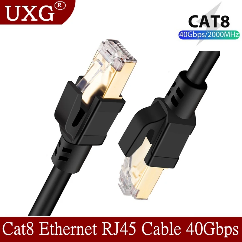 

Cat8 Ethernet Cable 40Gbps Super Speed Network Cable Cat 8 SSTP RJ45 Patch Cord For PC Modem Router Laptop Short Cable