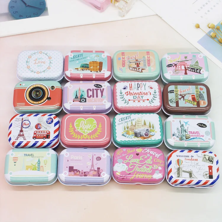 16 шт. винтажная герметичная коробка с принтом в виде городского пейзажа чайные