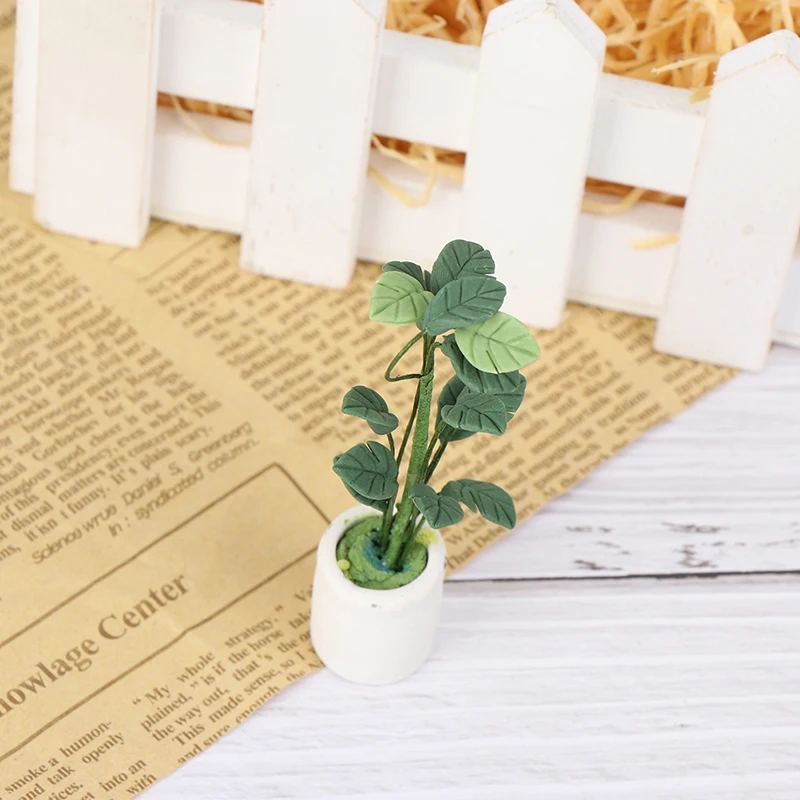 Зеленые Миниатюрные аксессуары 1 шт. мини пластиковое Горшечное дерево имитация