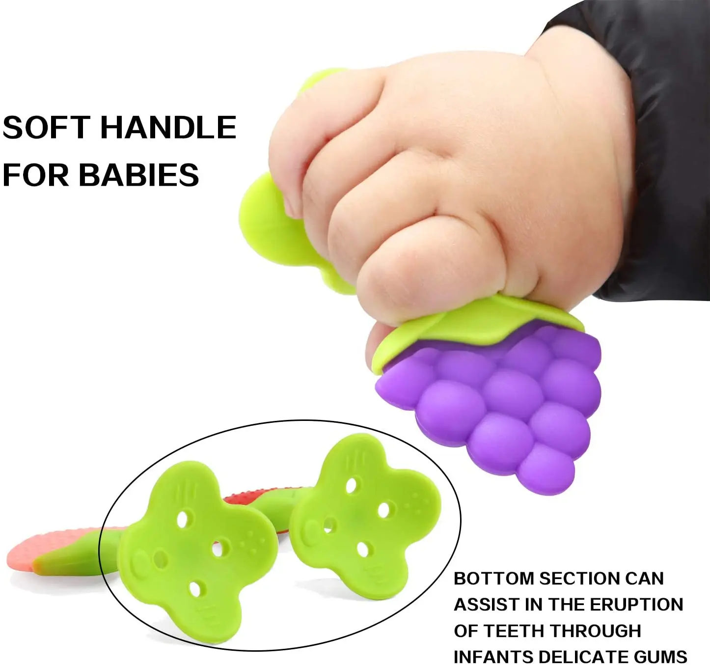 1pcs BPA Free Baby Teething DIY Toy for Pacifier Clips Newborn Animal Fruit Food Grade Silicone Rodent Tiny Rod Teether | Мать и ребенок