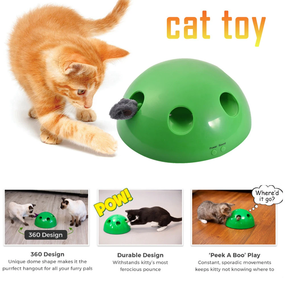 

Cat Toy Funny Carnival Game For Kitty Pet Includes Interchangeable Mouse & Feather Pet Supplies