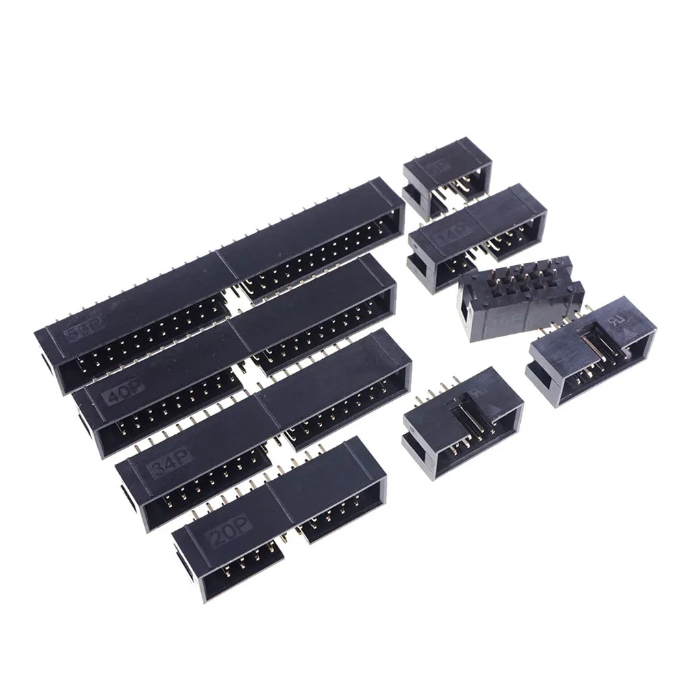 10 шт. 2 54 мм 6 8 12 14 16 20 24 26 30 34 40 50 позиция 180 градусов оболочка PCB IDC разъем