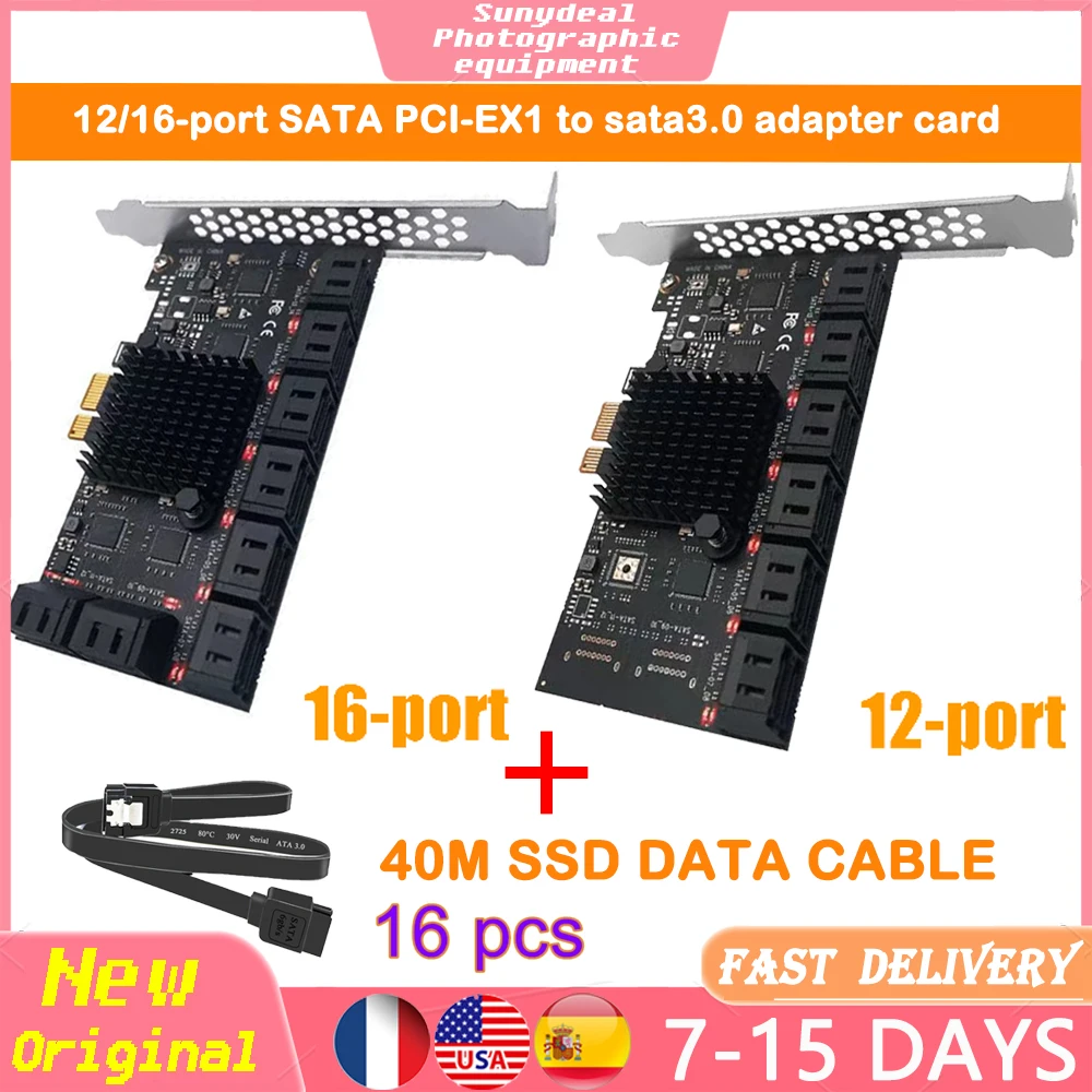 

Плата расширения с 12/16 портами SATA3.0 на PCI-E и низкопрофильным кронштейном