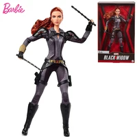Marvel Black Widow Barbie Doll 12-in Poseable with Red Hair Wearing Armored Bodysuit and Boots Collectors Girl Toy Birthday Gift