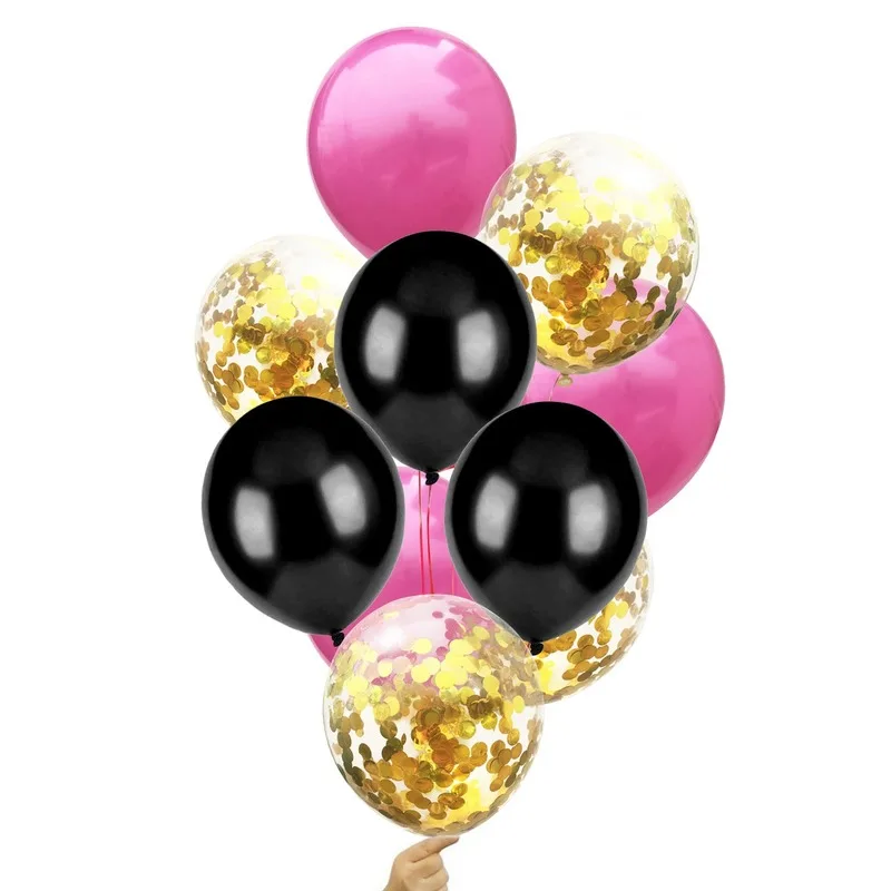 Шары на день рождения розовые золотые блестки бумага для взрослых украшения