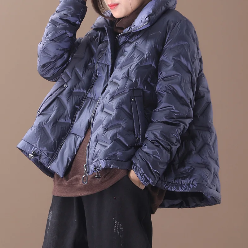 Новинка 2019 корейский женский короткий пуховик свободного кроя с воротником
