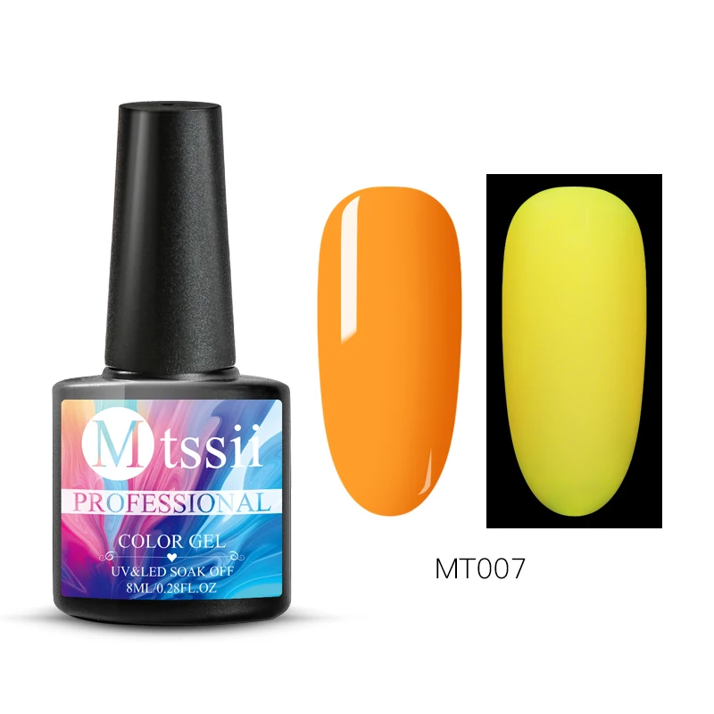BS05826 Mtssii 8ml Glow In Dark Fluorescent Neon Luminous Uv LED Soak Off Gel Varnish Lighting In Night Semi Permanent Varnish Enamel - Цвет: BS05826