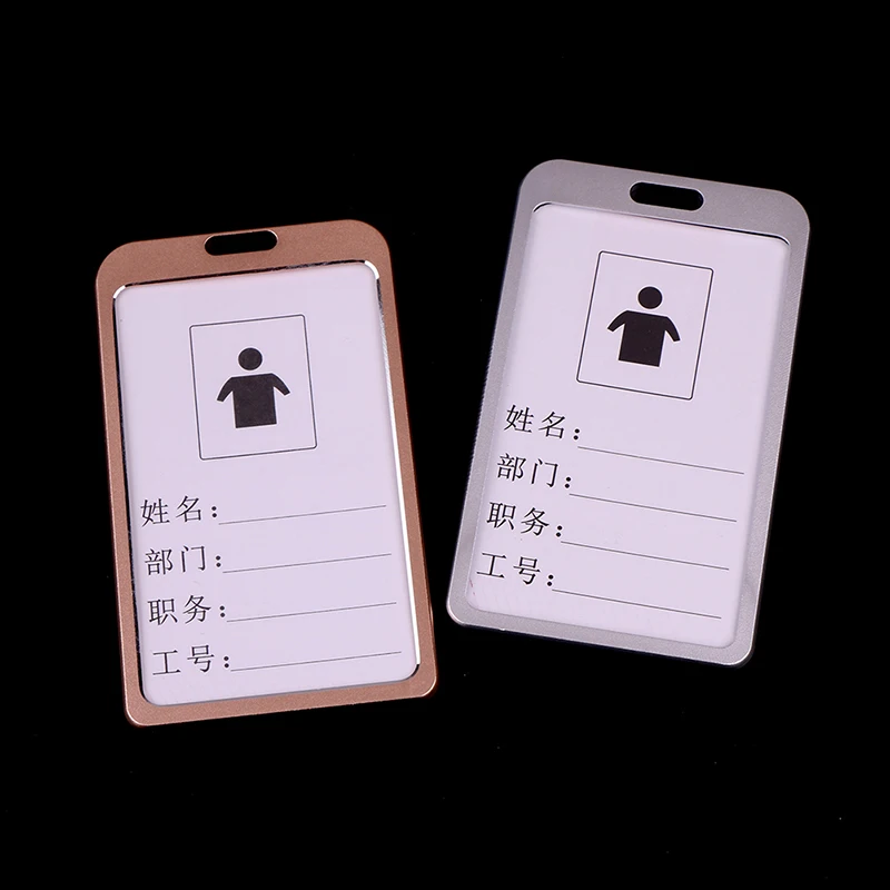 

Name Tag Exhibition Card Holder Gold Silver Badge Holder High Quality Aluminium Alloy Business Work ID Card Holder