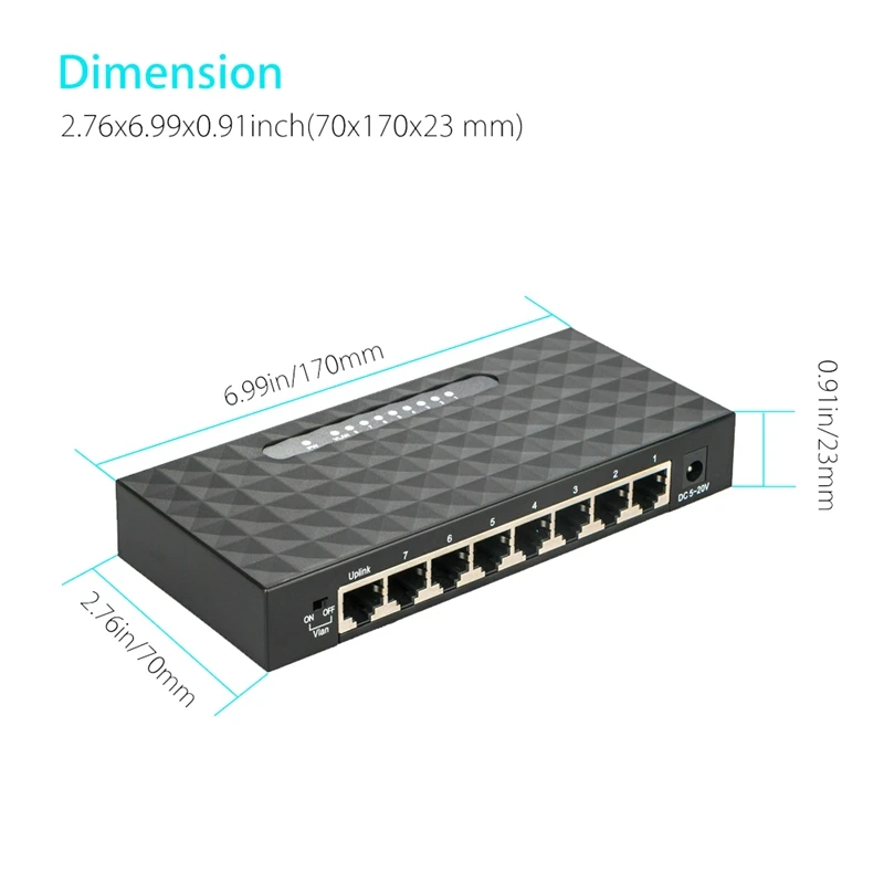 USB Mini Lan Poe Ethernet сетевой настольный коммутатор 8 портов 10 100 Мбит/с быстрый