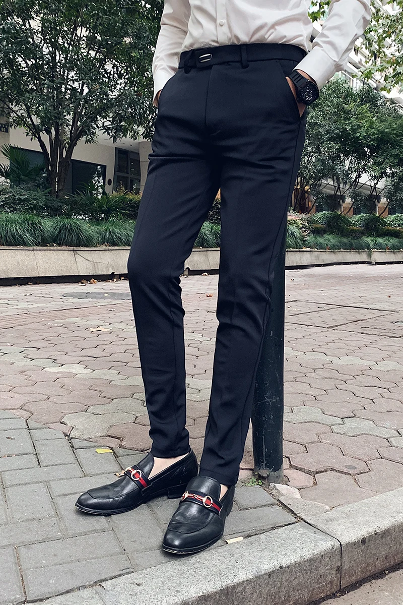 Мужские осенние брюки в Корейском стиле из сетчатого красного материала