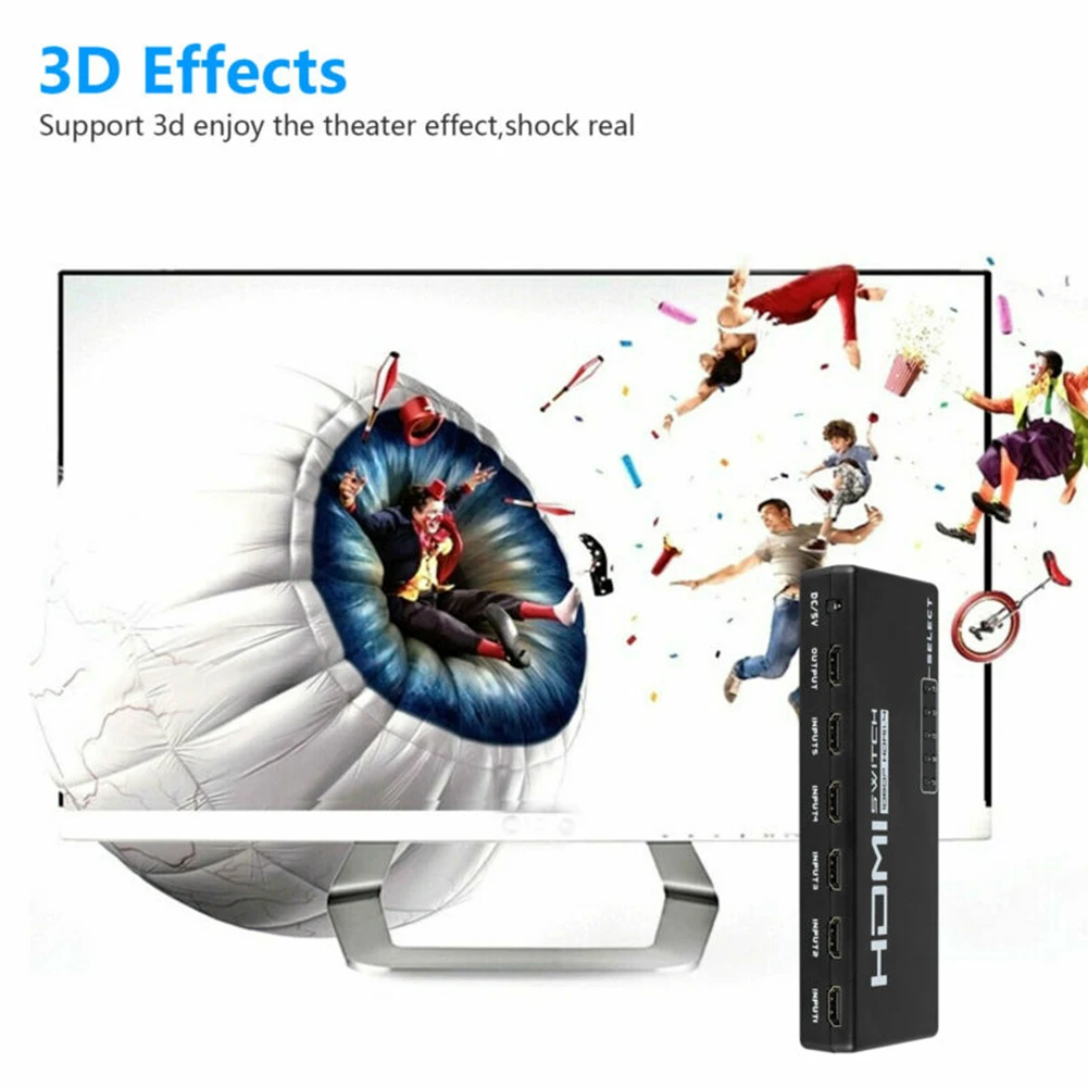 3D HDMI переключатель 1080p 5 портов Переключатель Селектор сплиттер концентратор |