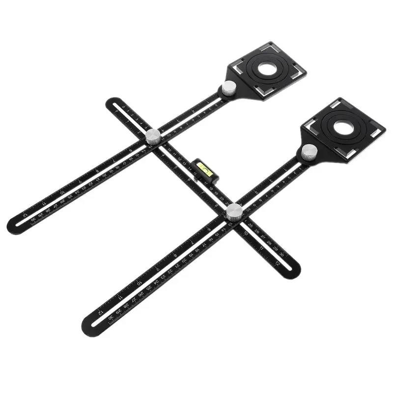 

Aluminum Alloy Multi Angle Measuring Six-Fold Ruler Positional Locator Universal Trepanning Lineation Tile Glass Punching Tool