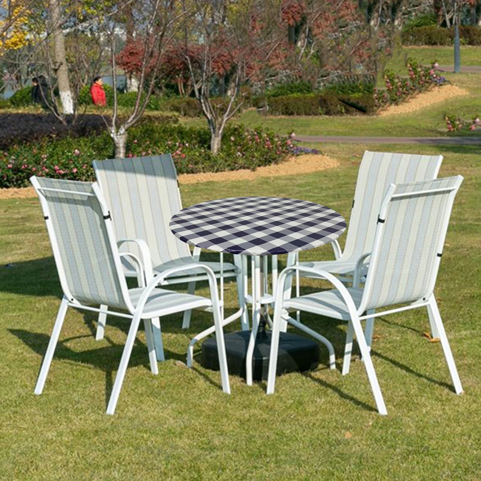 Эластичный полиэстеровый клетчатый чехол для стола водонепроницаемый